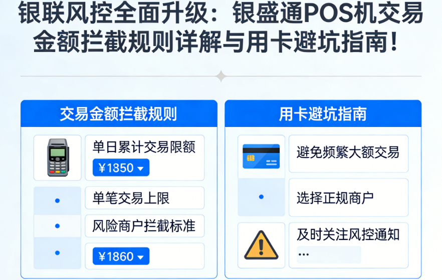 银联风控全面升级：银盛通POS机交易金额拦截规则详解与用卡避坑指南！
