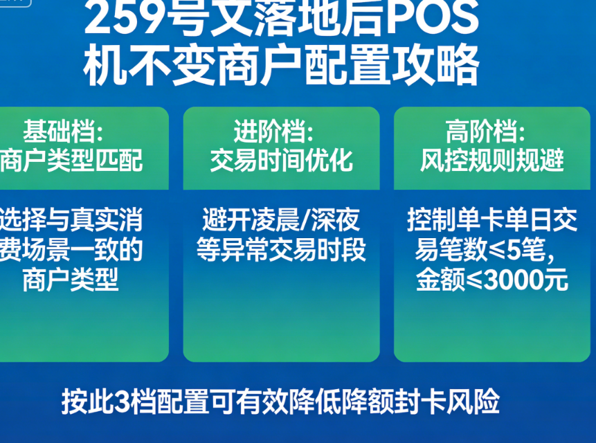 259号文落地后，POS机不变商户怎么配？3档攻略助你远离降额封卡！