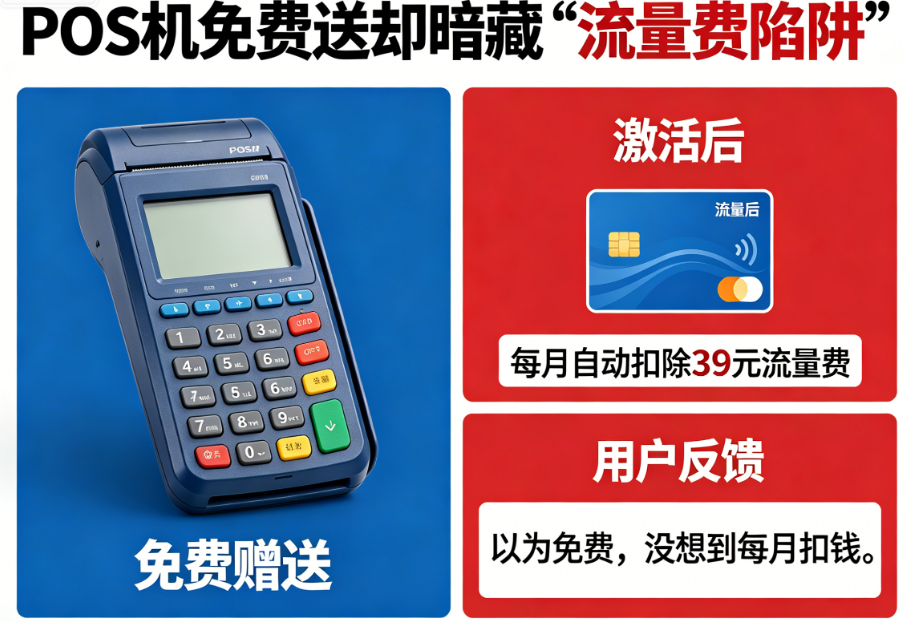POS机免费送却暗藏“流量费陷阱”?