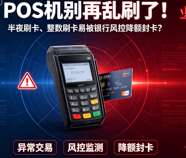 POS机别再乱刷了!半夜刷卡、整数刷卡易被银行风控降额封卡?