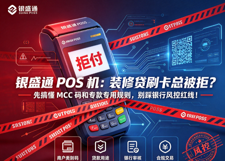 银盛通POS机:装修贷刷卡总被拒?先搞懂MCC码和专款专用规则,别踩银行风控红线!