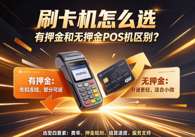刷卡机怎么选,有押金和无押金POS机区别?