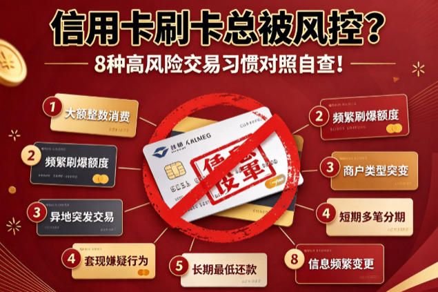 信用卡刷卡总被风控?8种高风险交易习惯对照自查!